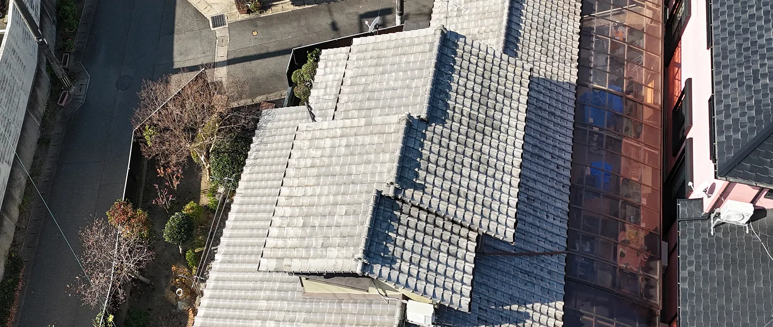 ドローン点検後に補修工事を行った屋根の様子